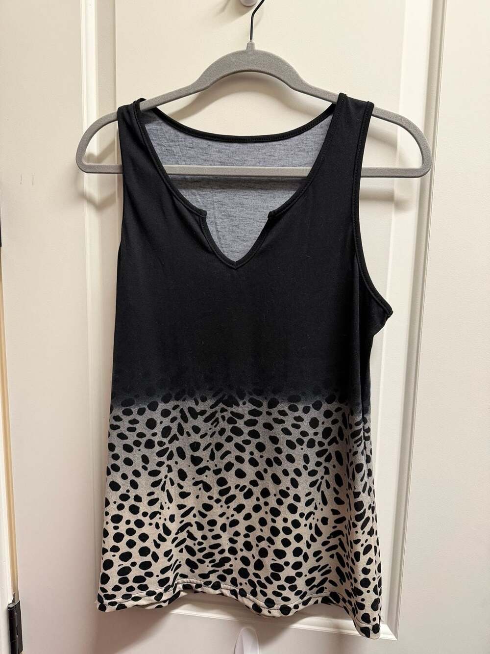 Charming Charlie Printed Notched Neck Tank Cheetah Ombre